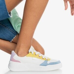 Roxy Charlie Sneakers Lace Up Surf Skate Beachy Pastelcore Size 9